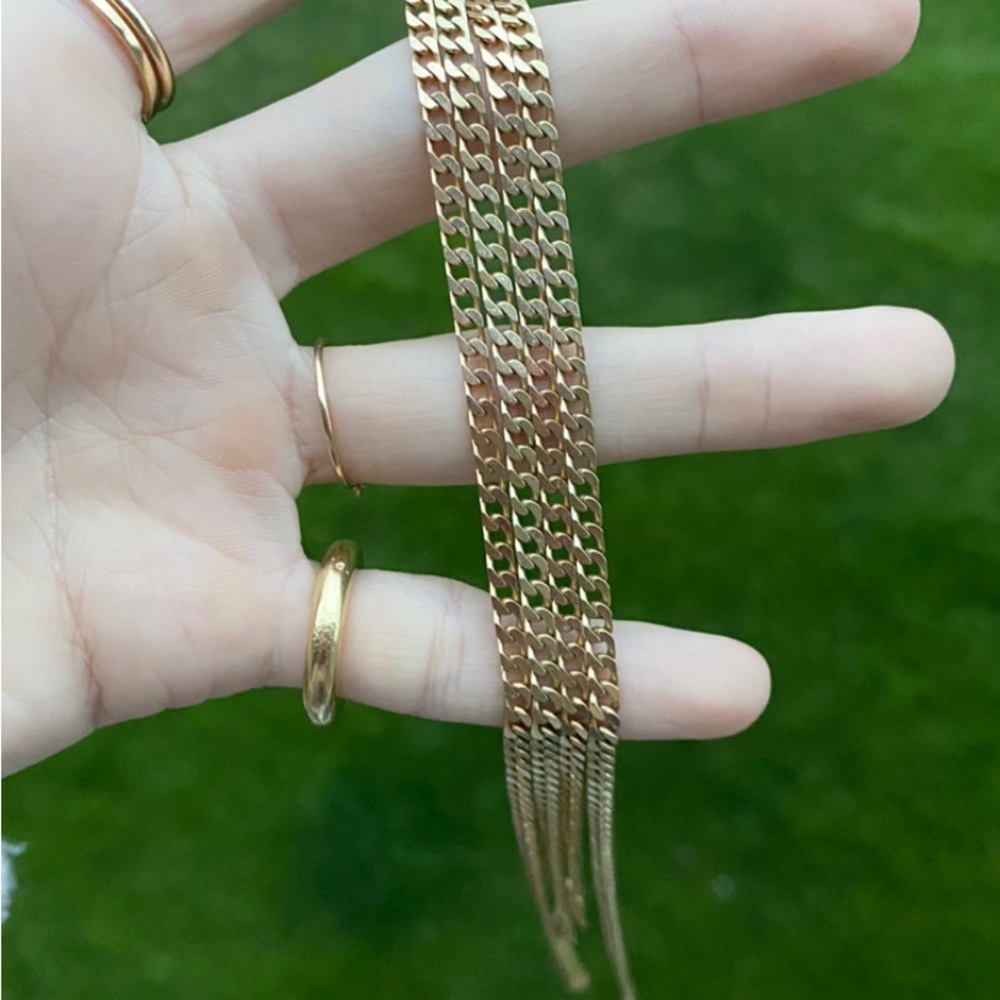 14k Solid Gold (Nearly identical) Square Curb Chains